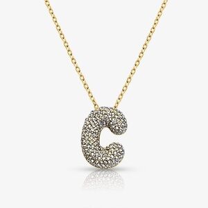 Diamond C initial necklace